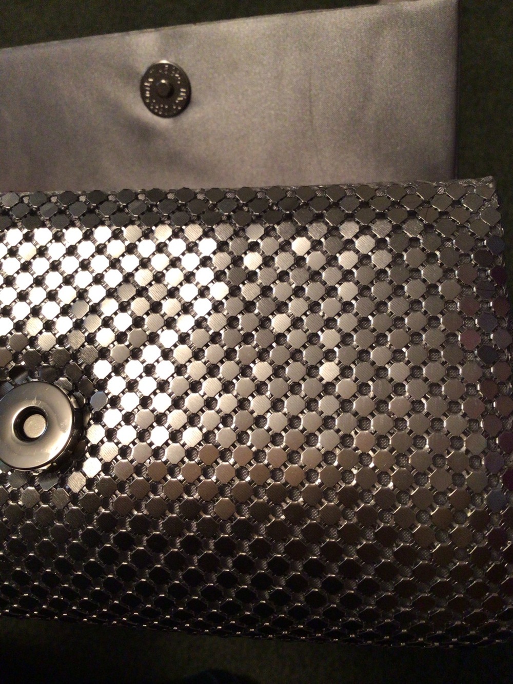 NWT Jessica McClintock Silver Cassie Evening Clutch - Picture 3 of 7